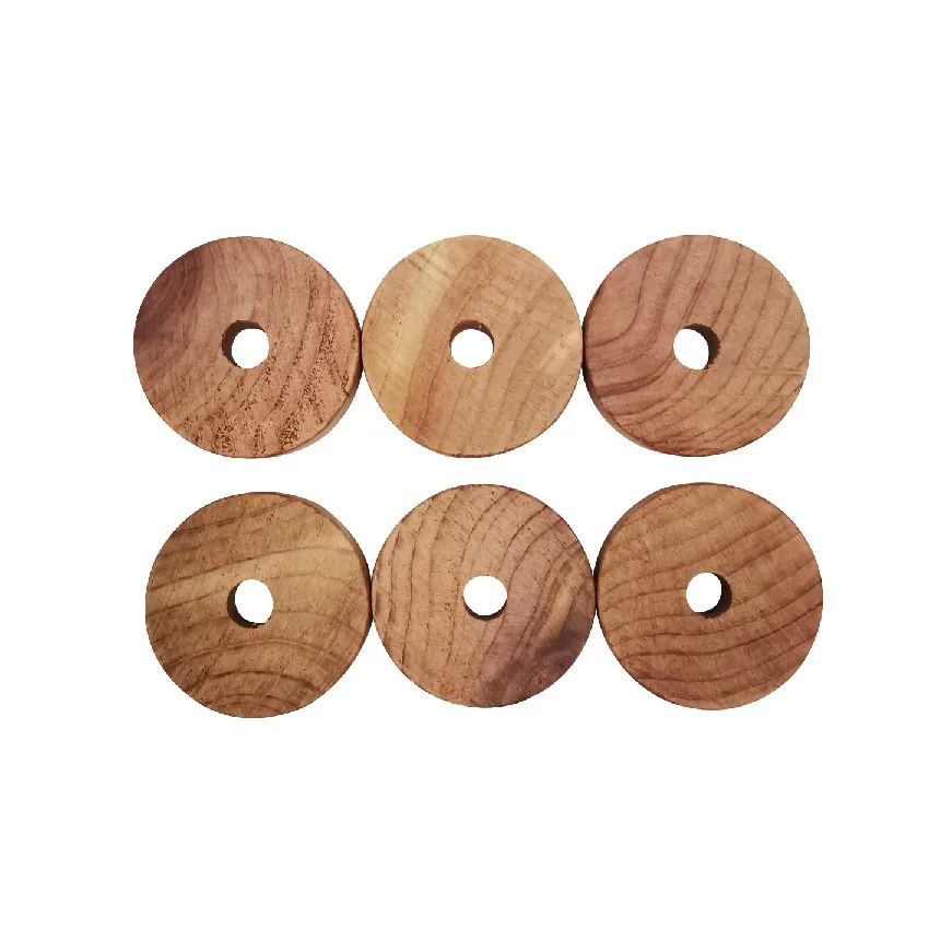 6 PCS 4 cm new arrival 100% natural  aromatic cedar wood ring  anti moth repellent wood  cedar block for clothes storage
