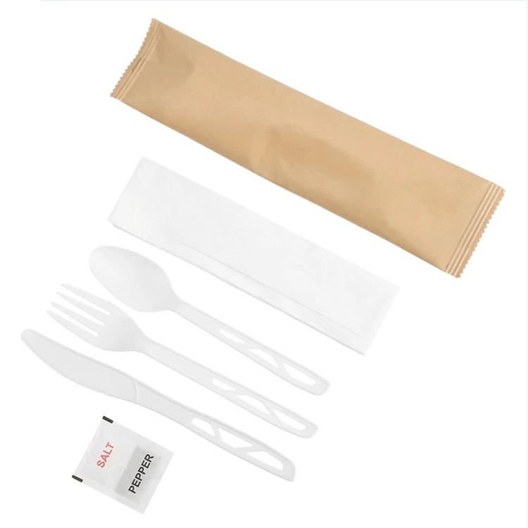 High Quality OEM Reusable biodegradable disposable cutlery Spoon fork knife Plastic utensils 6 inch 8inch