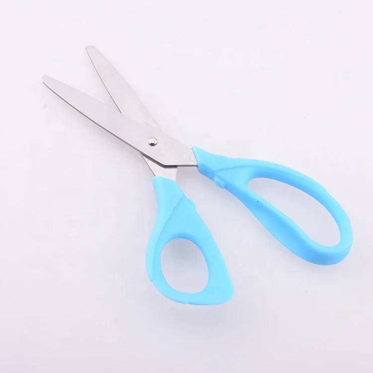 Multicolor Diy Paper Cutting Kids Students Blue Scissors Safety Stationary Colorful Scissors