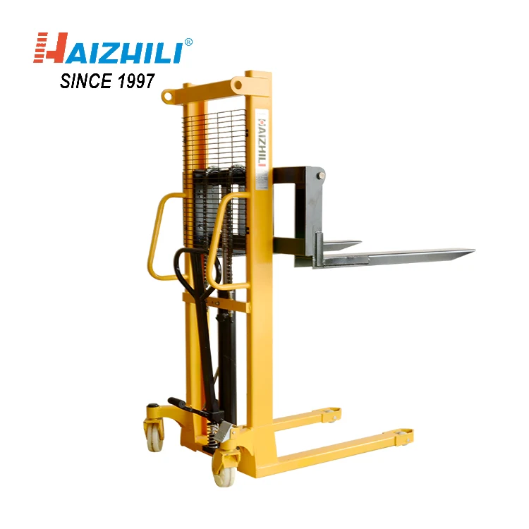 500KG 1000kg 2000kg 3000kg Loading Capacity 1100-1600mm Lifting Height Portable Mini Manual Hand Stacker Forklift