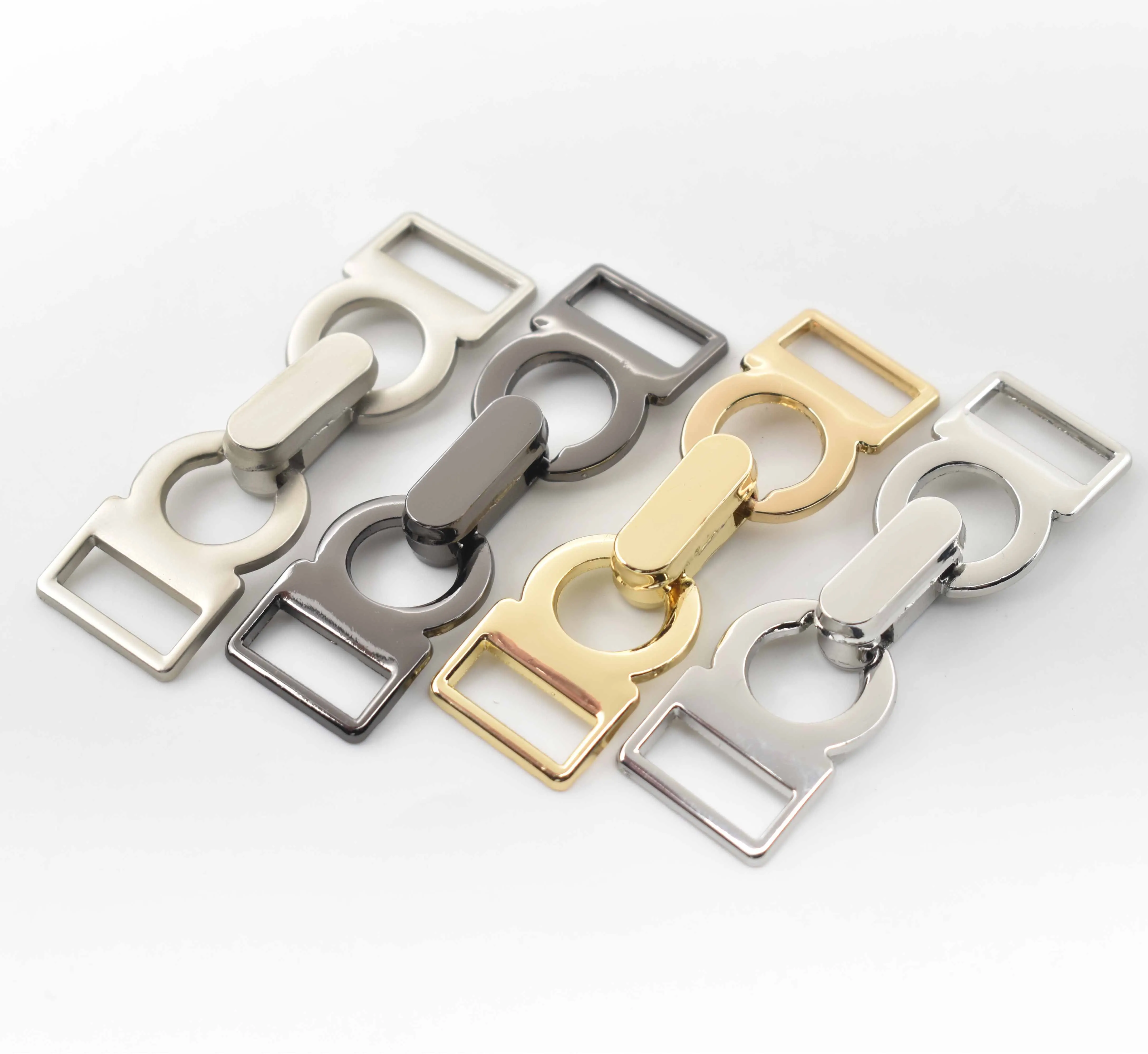 DKL-6 New Fashion 15mm Belt Clothing Decorate bra front closure Connector Ring Buckle Chain