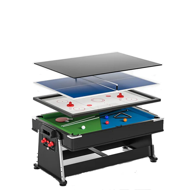 
Four-in-one multifunctional portable dining table ice hockey pool table 