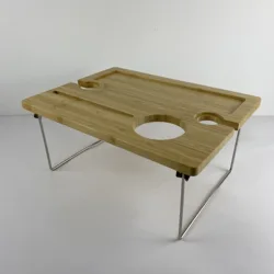 Portable and Foldable Wine and Snack Table for Picnic