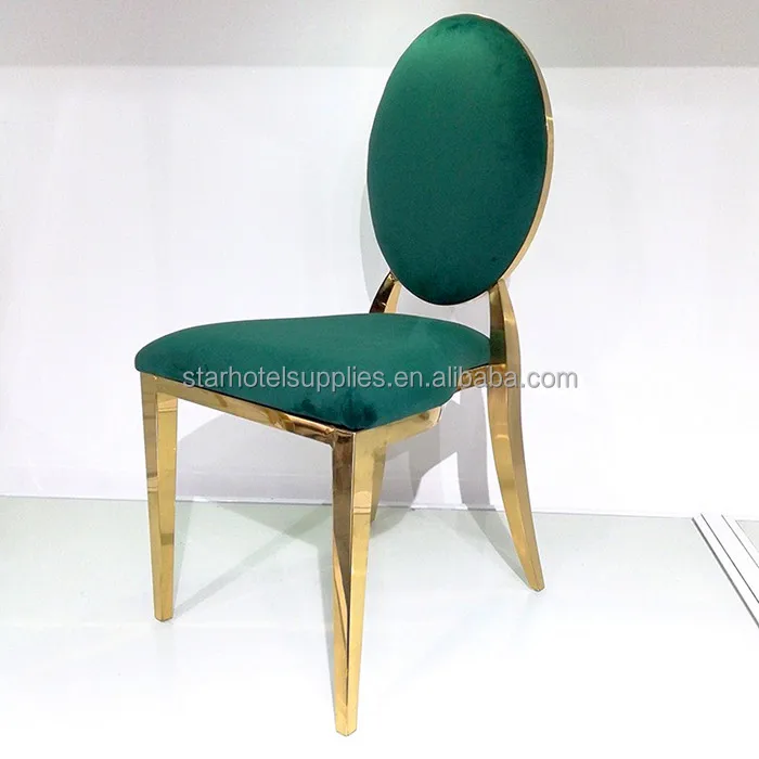 Manufacturer Oval back stacking metal vinyl ss gold hotel banquet wedding and event chairs