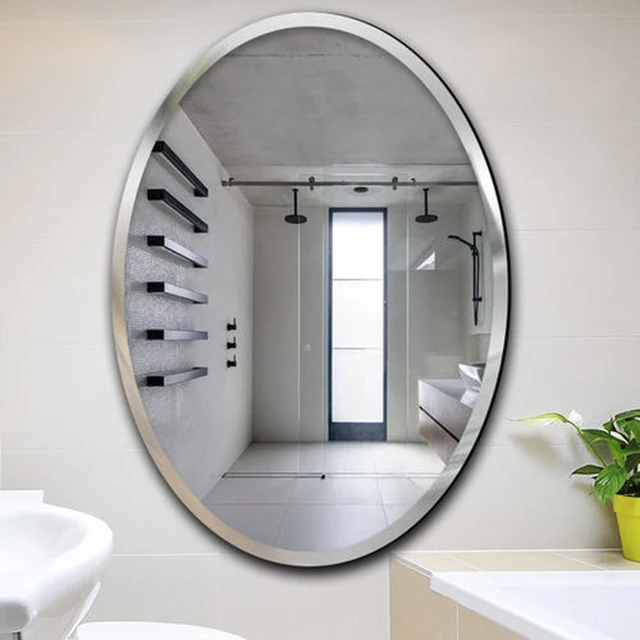 beveled mirror hotel style mirror design decorative oval shape wall mirror