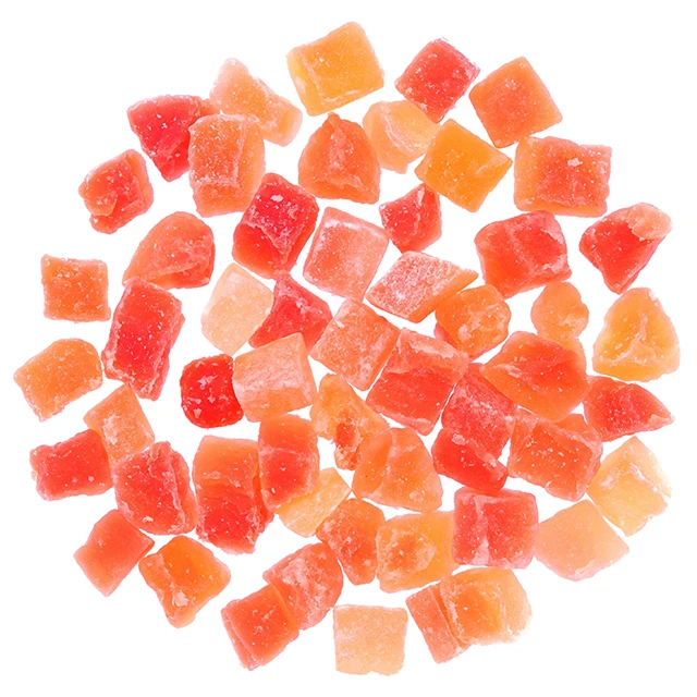 
Dehydrated Dried Papaya Diced Strip 8-10mm Mixed 4 colors From Thailand 