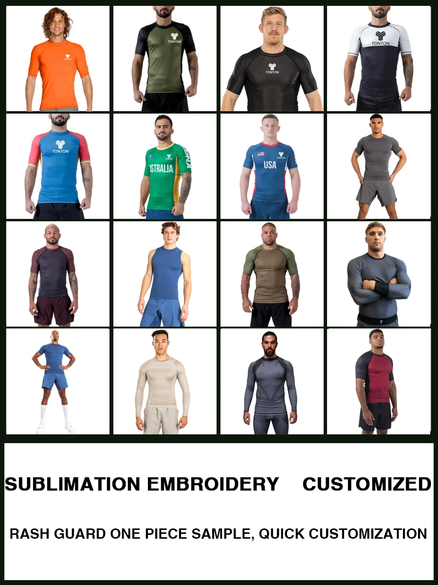 Tontons  Wholesale Odm Judo Jiujitsu Training Bjj Grappling Wholesale Compression Shirts Mma Rashguard Custom Rash Guard Bjj