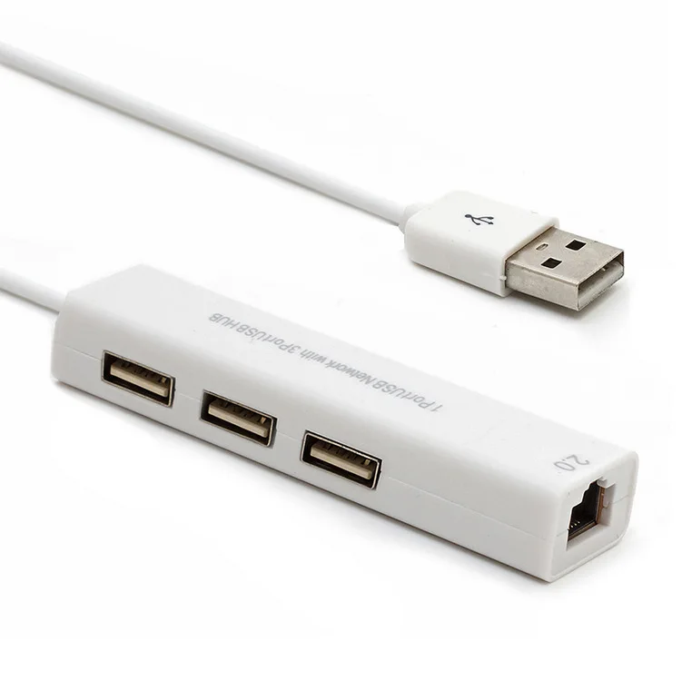 USB к RJ45 беспроводной локальной сети комбо 1 порт сети 3 порта USB Hub Ethernet-адаптер для портативных компьютеров