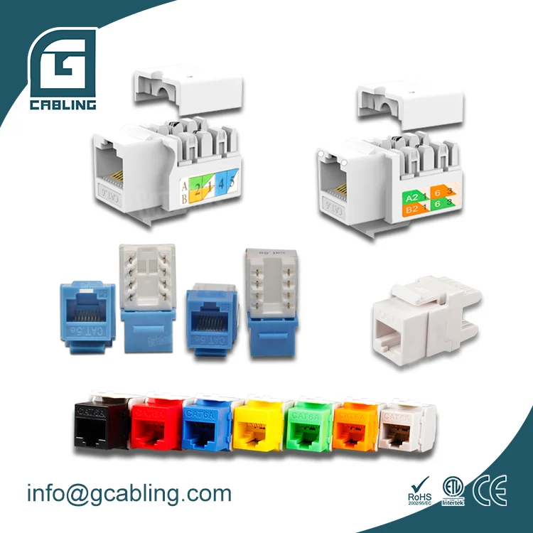 Geteknet Категория 6 keystone jack Cat6 6a 110 RONA 90/180 градусов Пылезащитная крышка двойной UTP cat5e