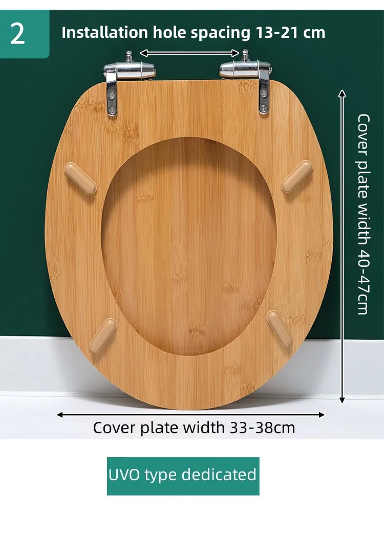 Universal Quick Release Buffering Soft Close Solid Wood Thickened Wooden Toilet Seat Cover