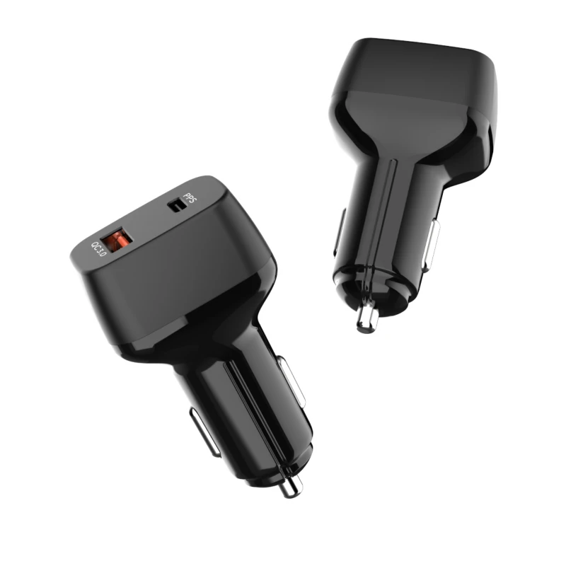  2021 Заводская Быстрая зарядка QC3.0 Type-C USB Автомобильное зарядное устройство мини дизайн Белый PD 30 Вт