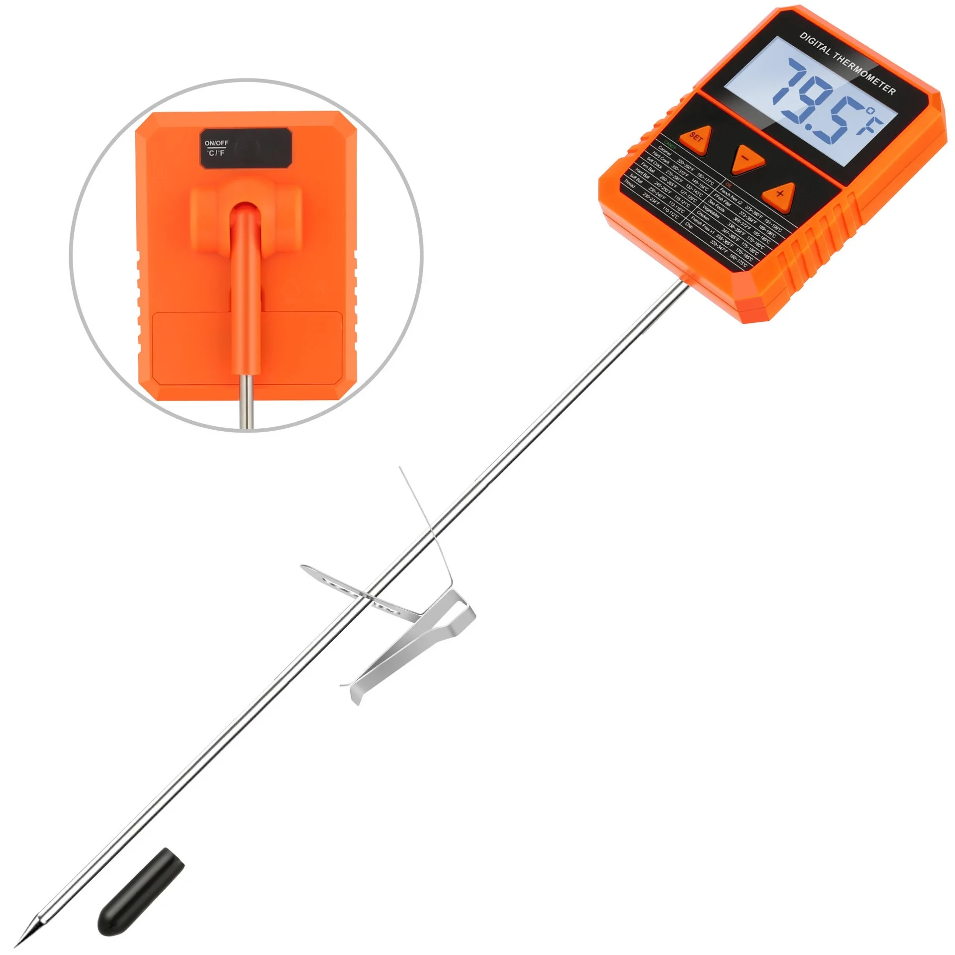 CH-113 Portable Digital Food Kitchen Thermometer Water And Oil Thermometer For Kitchen Long Probe Candy Thermometer