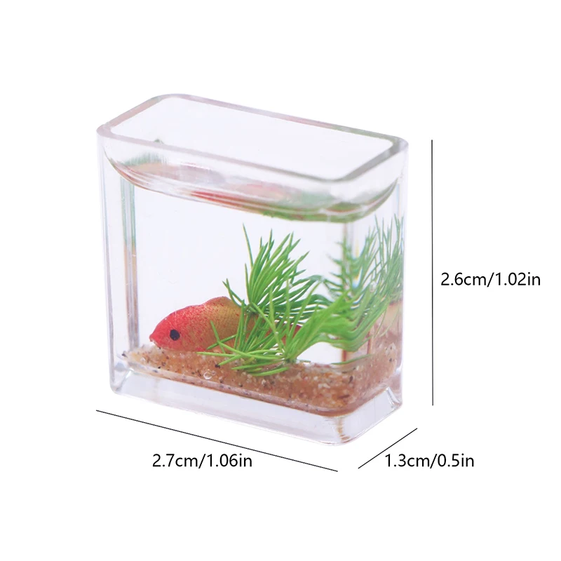 1Pc 1:12 Dollhouse Miniature Fish Tank Simulation Aquarium Home Decor Toy Doll House Accessories