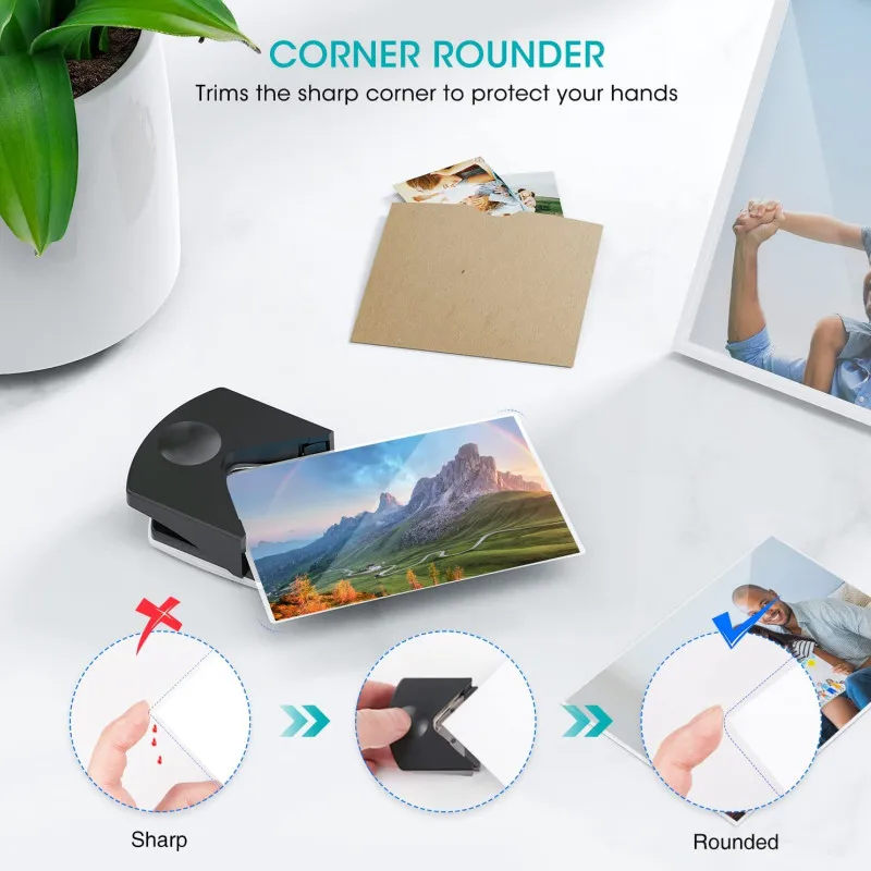 Small Stainless Steel Blade Black Rounder Corner Cutter for Office Home