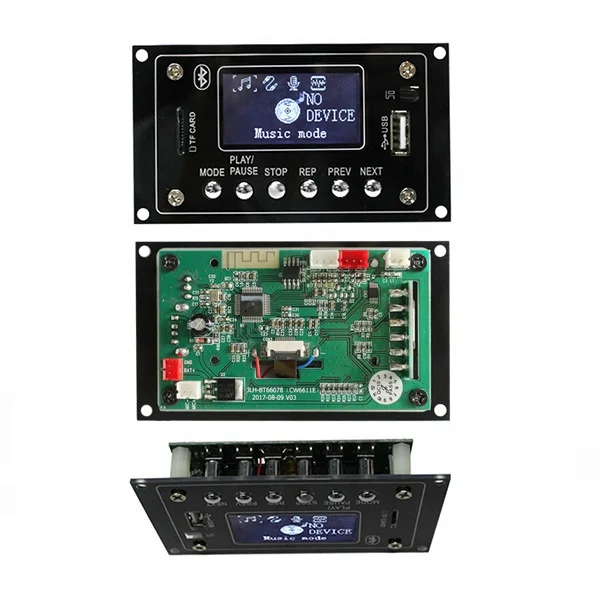 LCD display name and music word Wireless Bt 12V MP3 WMA Audio Module Usb Tf Radio Decoder Board