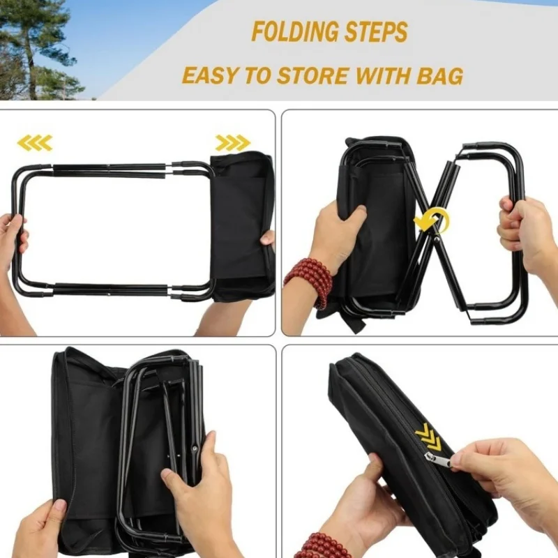 Portable Folding Stool Carry Bag Collapsible Outdoor Travel Walking Hiking Fishing Picnic Barbecue Camping Stool