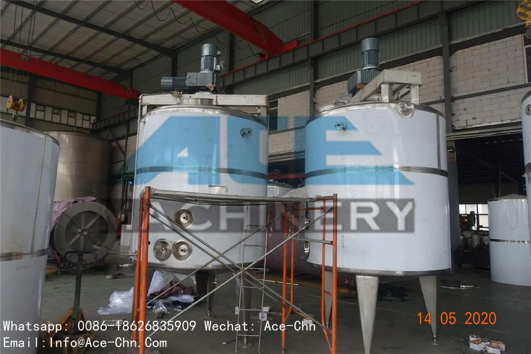 Ace Price Of 1000L Stainless Steel Vertical Liquid Soap Detergent Perfume Mixing / Mix Fuel Tank