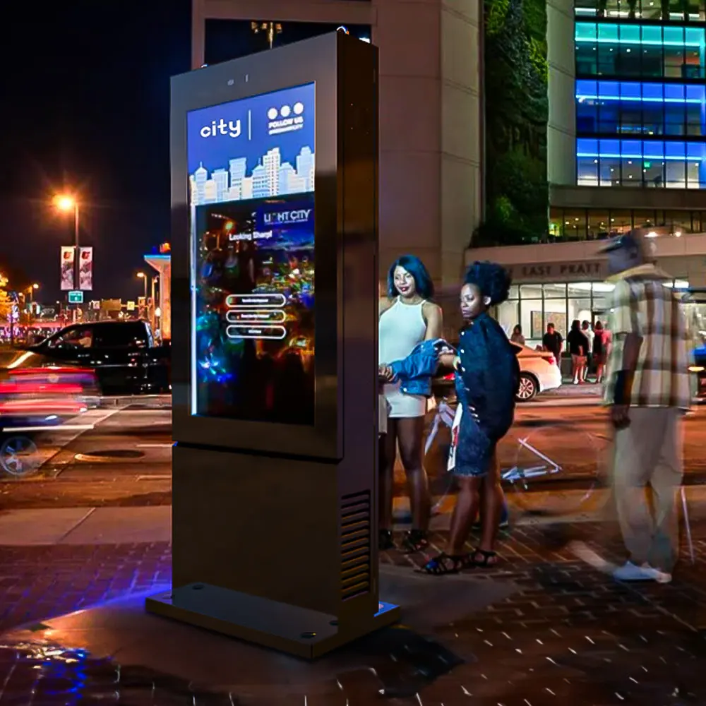 55 Inch Ip65 Waterproof Outdoor Floor standing Information Kiosk Lcd Advertising Screen Digital Signage Display Totem