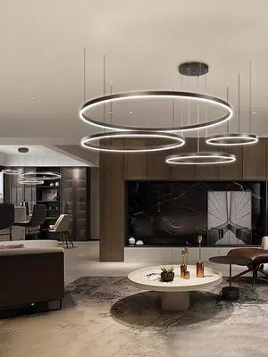 Customizable modern acrylic round combination led pendant light dimmable living room light