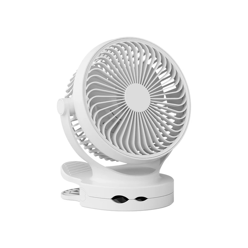 USB Charger Portable Clip On Desk Mini Fan Small Rechargeable Battery Fans 360 Degree Oscillating Electric Fan