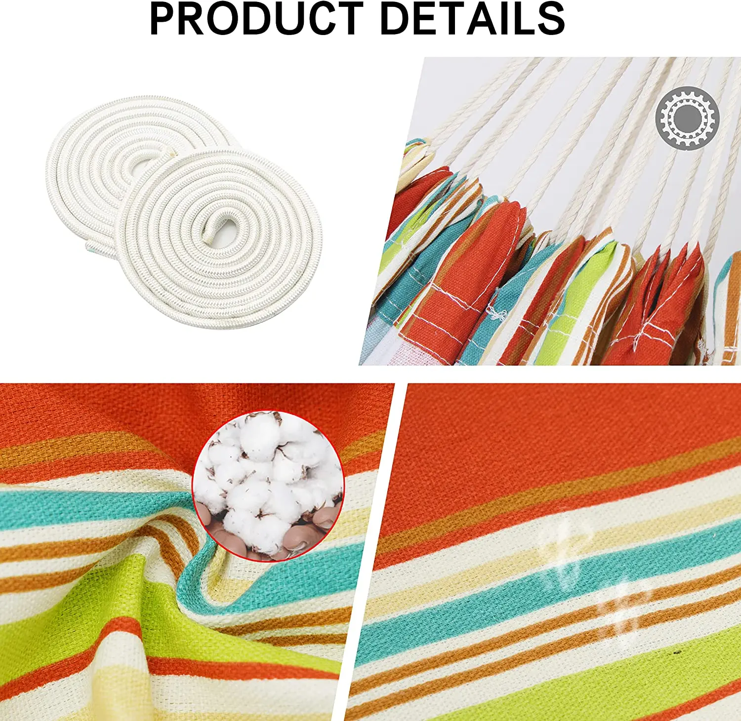 WOQI High Quality Ultralight Outdoor Indoor Hammocks for Patio Trees Garden Backyard Porch