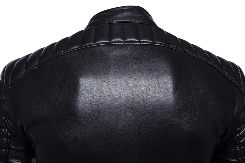 
Wholesale Fashion Mens Side Zippers Up Locomotive PU Faux Leather Jaket jaqueta couro masculina Black Moto Bike Leather Coat 