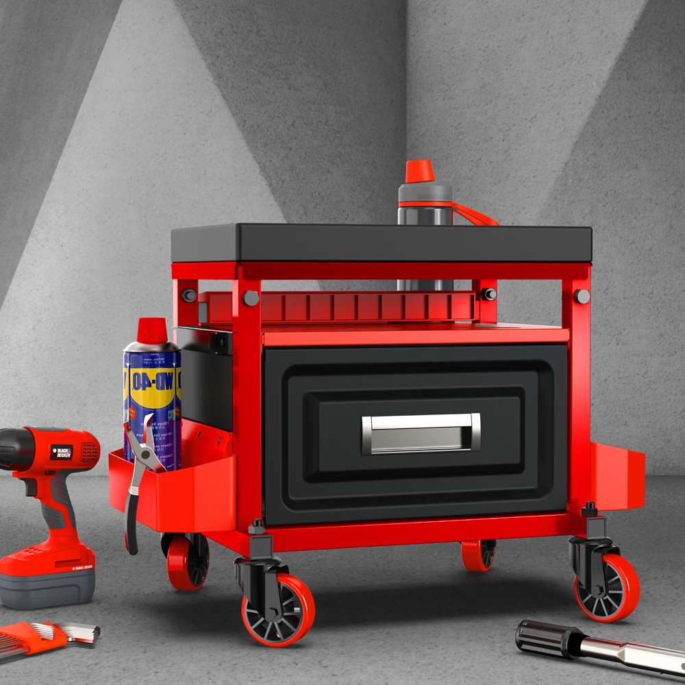 XianFeng Workshop Rolling Creeper Stool with Tool Tray