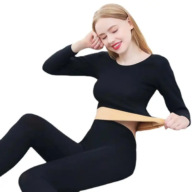 Women Underwear Heat Tech Clothing Winter And Autumn 2 Piece Long Sleeve And Trouser Set Long Johns Thermal Underwear