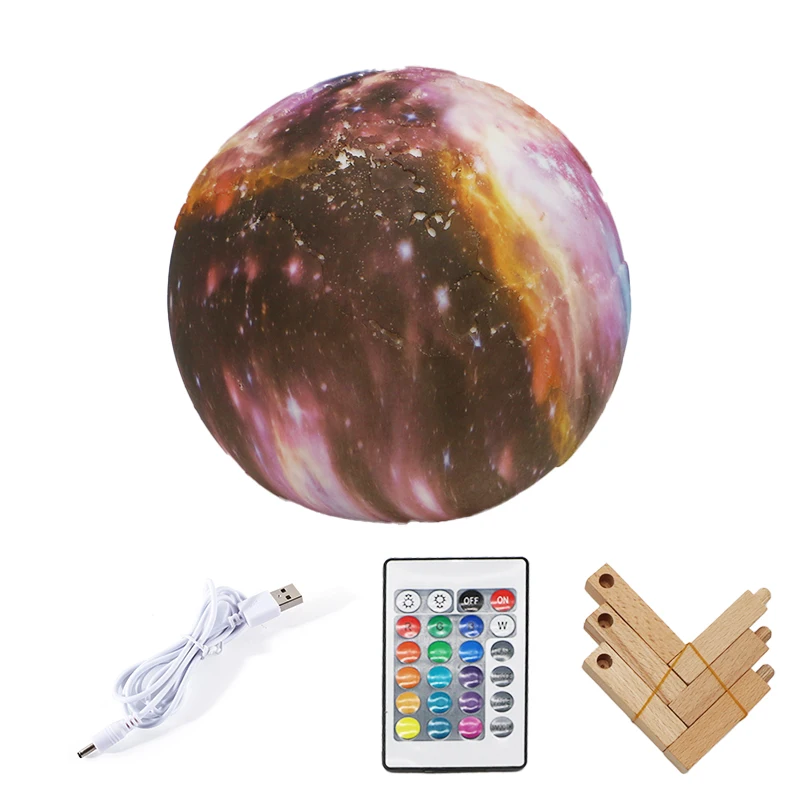 3D Moon Lamp 16 Colors Touch Light With Remote Control USB Rechargeable LED Night for Home