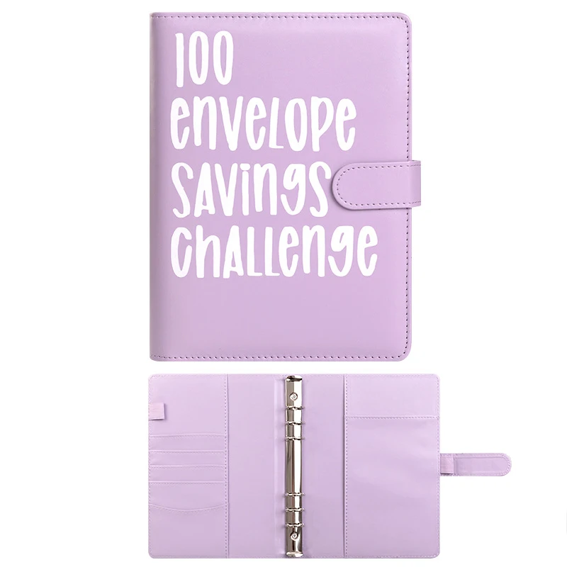 100 days Envelope Challenge Binder Self disciplined check-in manual notebook cover
