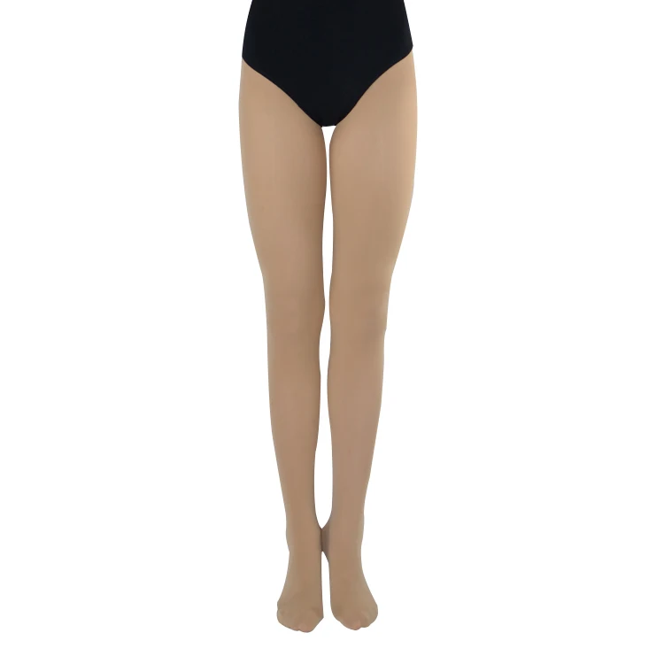 In-stock ready to ship knitted durable convertible light suntan ballet dance tights pantyhose for dancing