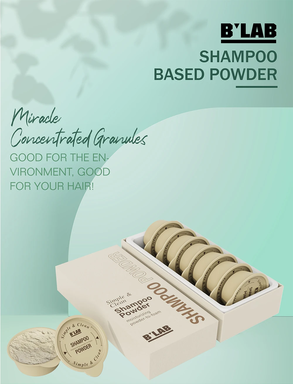 Shampoo Base Powder Natural Safe Herbal Natural Formula Eco Friendly Plastic Free Powder To Gel Foam Shampoo Powder