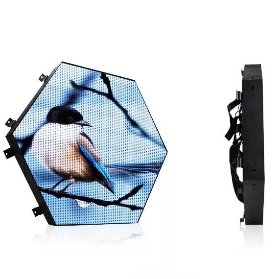 Custom size Hexagonal Triangle Circle LED Screen Display P2 P2.5 P3  Special Shape LED Panel Curved Soft Flexible Led Display