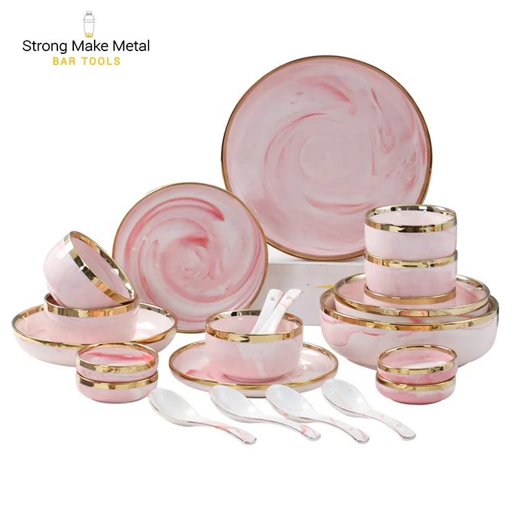 Luxury factory outlet 9pcs 18pcs 26pcs china dinner set luxury dinnerware porcelain tableware elegant dinnerware sets ceramic