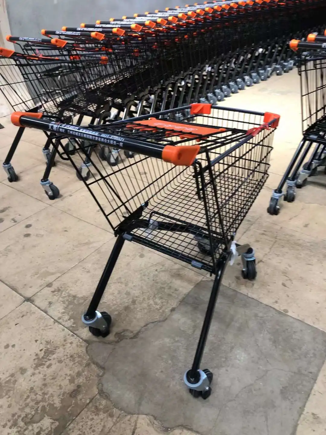 customized size mesh metallic 4 wheels supermarket shopping cart trolley for hypermarket