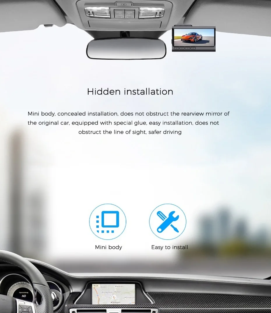 Dash Cam Dual Camera WiFi 1080P 3.16 Car DVR Mirror Auto Video Recorder Dashcam 24h Parking Lens Sensor Time-lapse photography