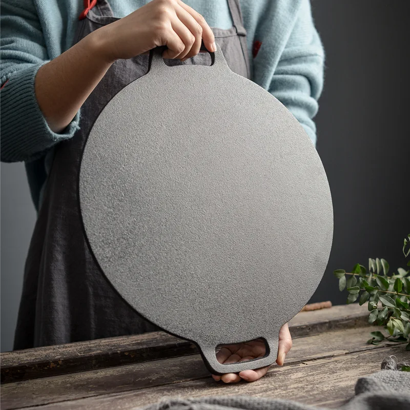 Wholesale cast iron round grill pan roasting pan cast grill fry pans