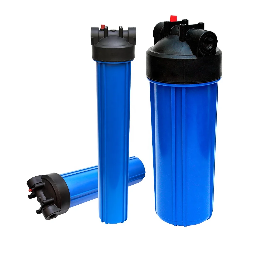 10 Inch Hot Sales Household Plastic Blue Water Filter Housing With Brass Port
