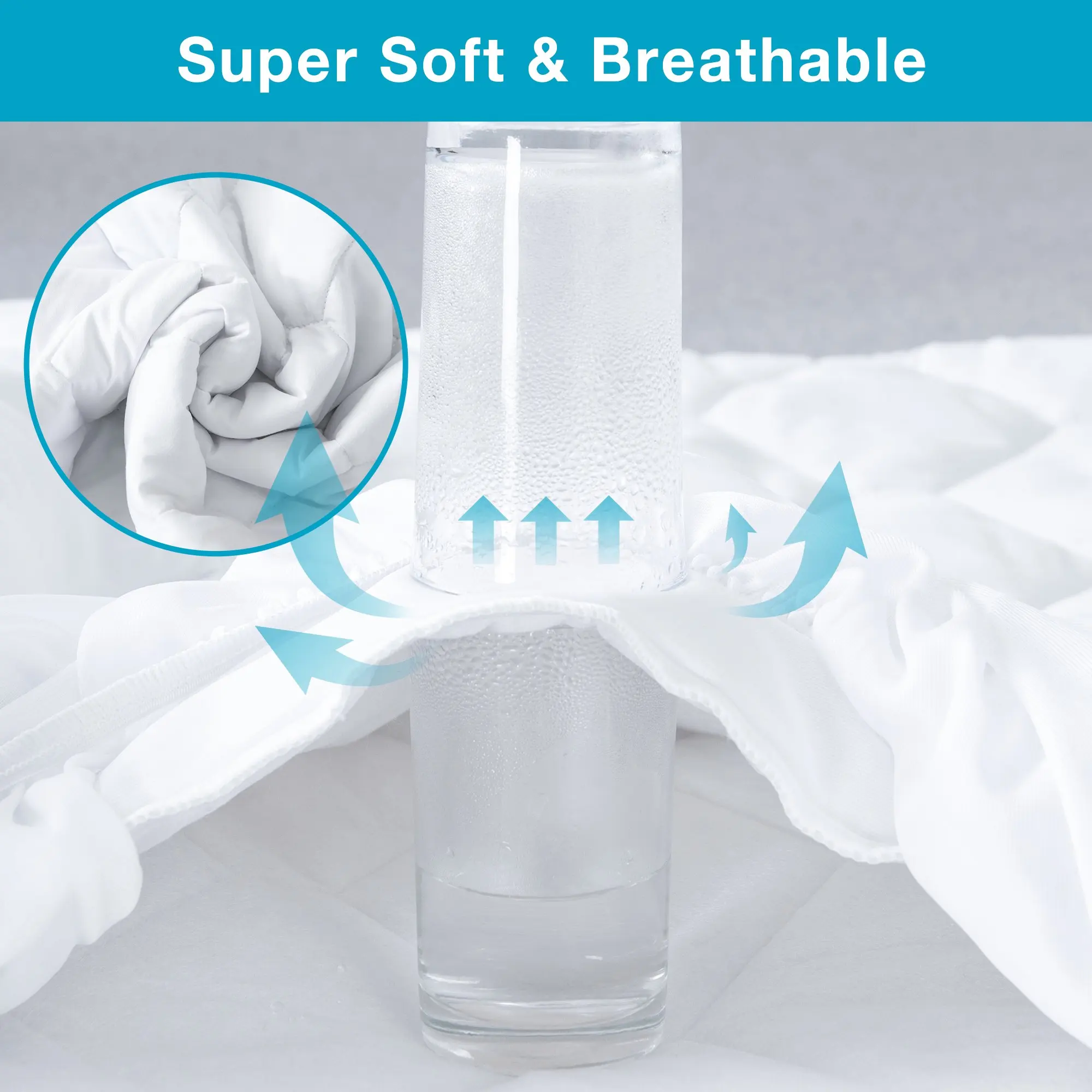 Kingworth Hypoallergenic Saferest Twin Quilting King Size Tpu Bed Cover Waterproof Mattress Protector