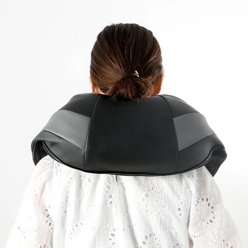 Portable rechargeable wireless electric massager for back and neck shoulder depp kneading collar with heat 2020