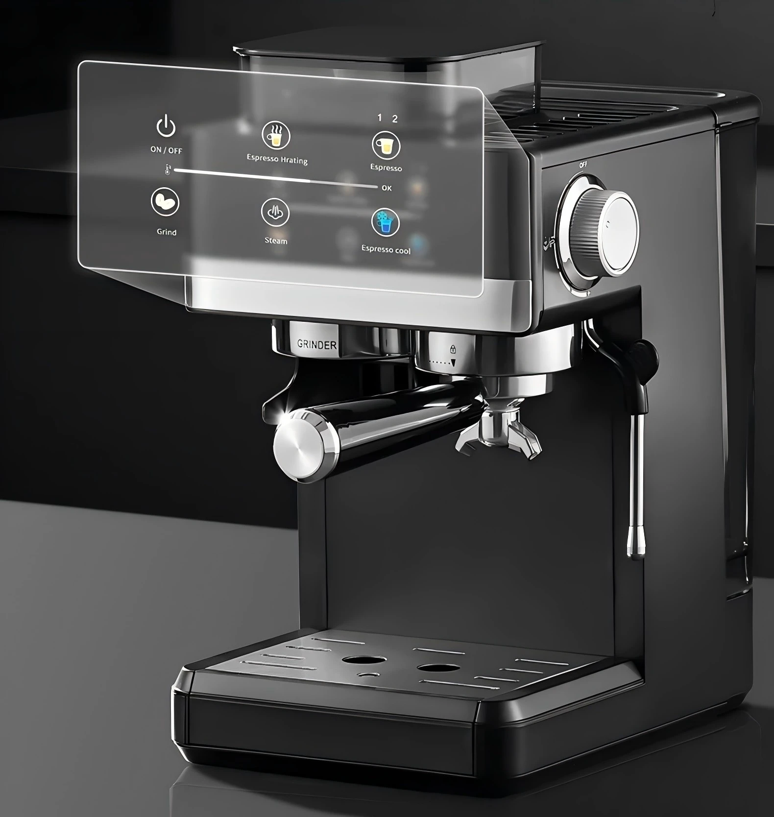 New professional coffee machine 20bar powerful pressure pump cappuccino Latte electric expresso coffee machine with grinder