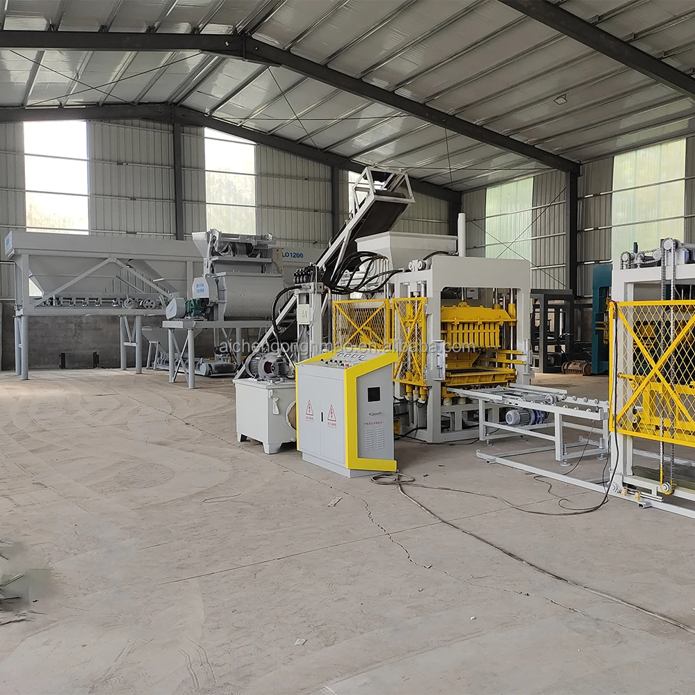 Aichen QT4-15 Fully Automatic Mobile Concrete Hollow Block Making Machine Lego Sand Brick Molding with Pump PLC Component