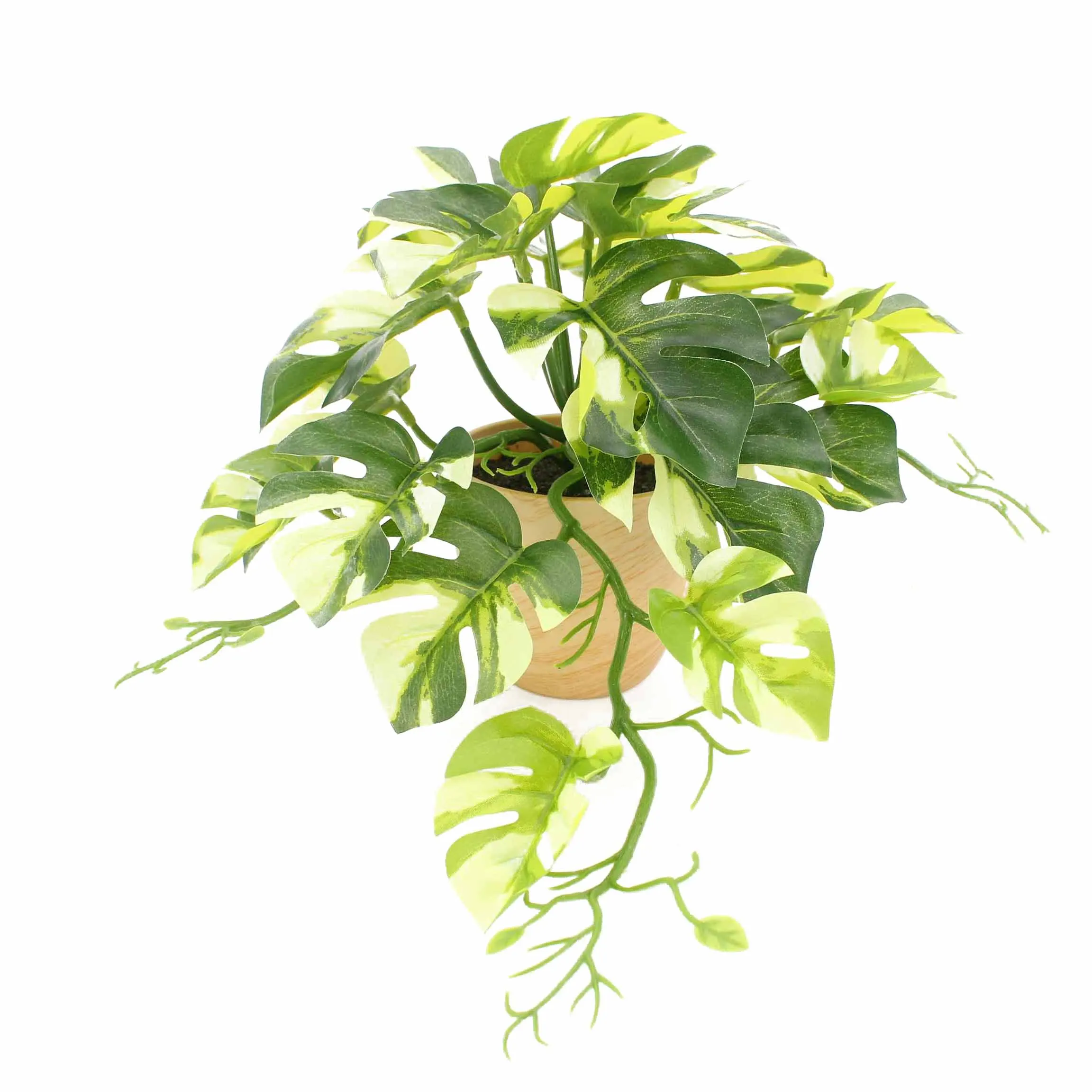 OEM/ODM indoor home Decor Artificial Potted Tree Leaf monster leaves Palm Foliage Artificial Plant