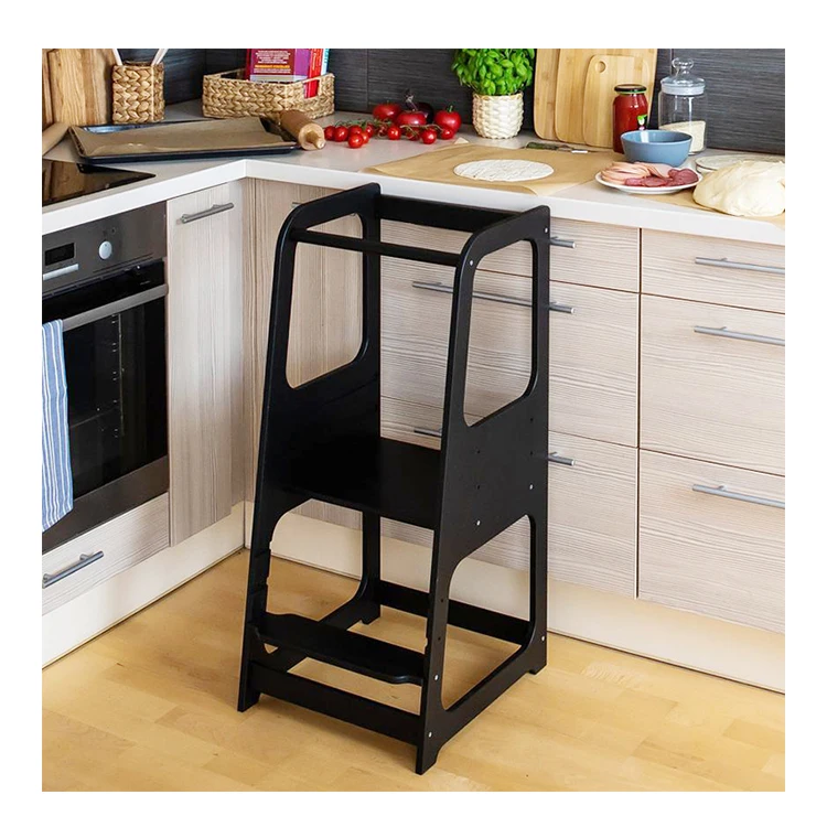 Kids furniture wooden toddler step stool montessori learning kitchen helper tower