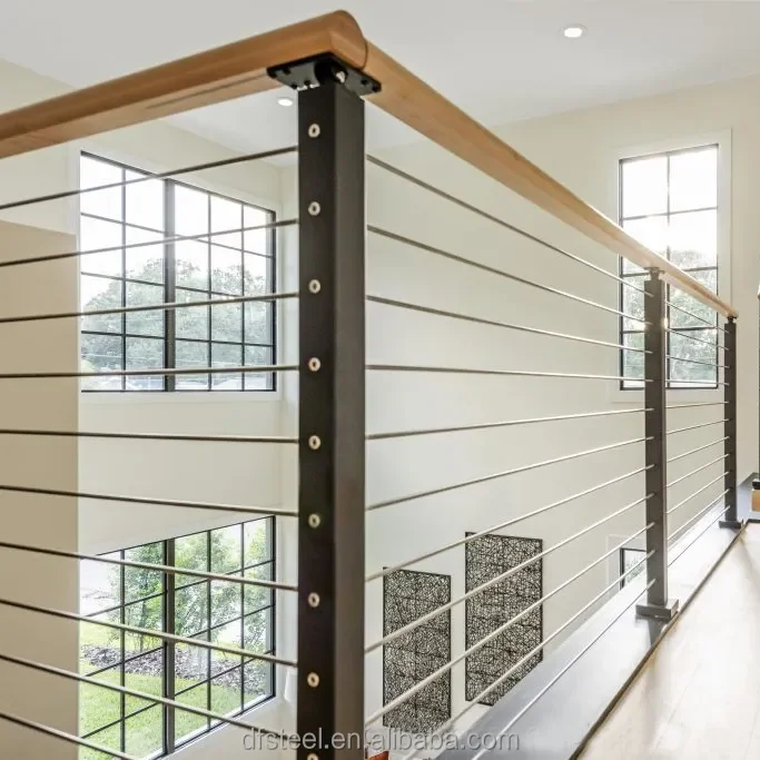 DF  hot sales stainless steel handrails indoor balustrade stair Side Mounted Balcony diy  cable Wire railing post