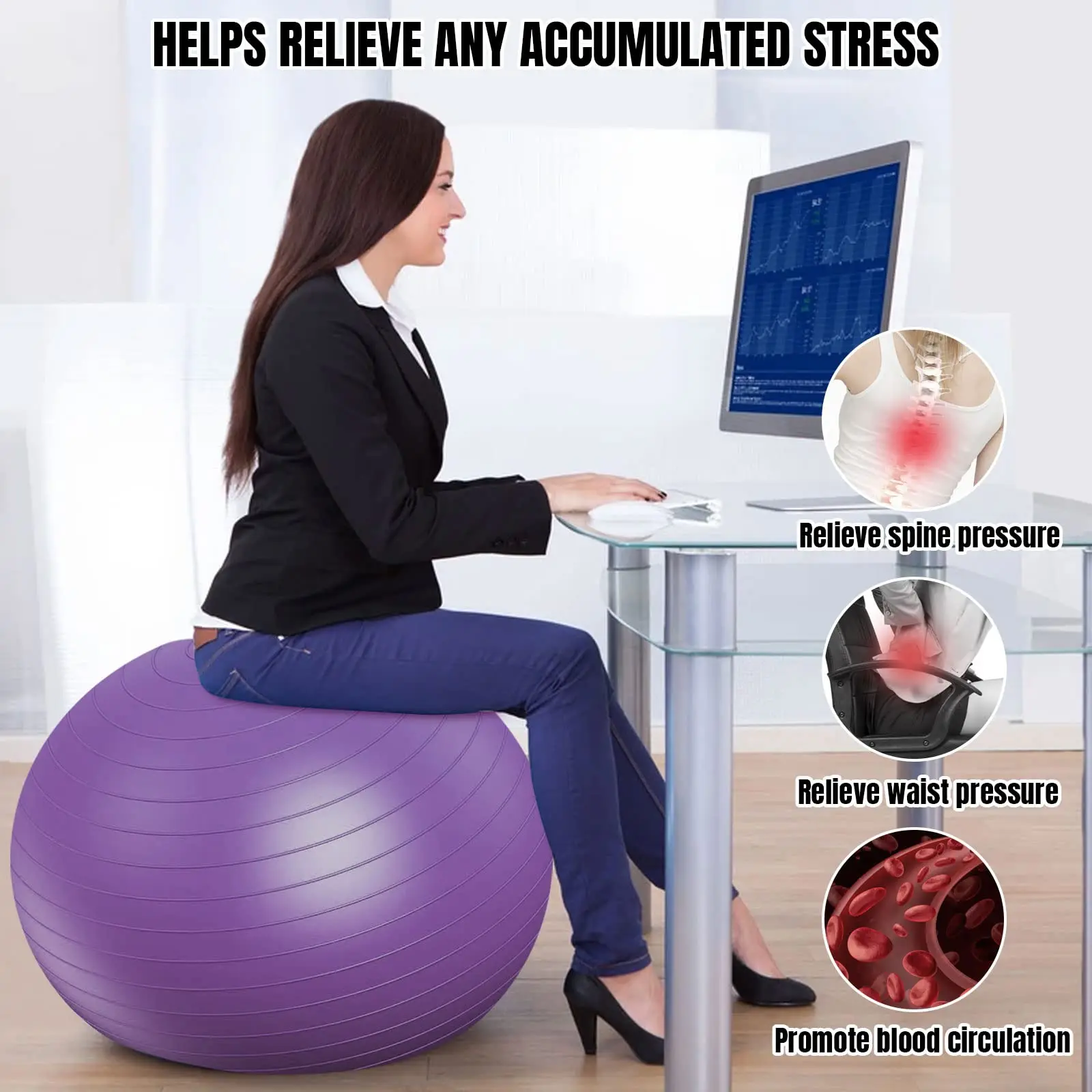 Оптовая продажа с завода кресло для фитнеса сверхмощный швейцарский мяч пилатеса йоги стабильности баланса беременных