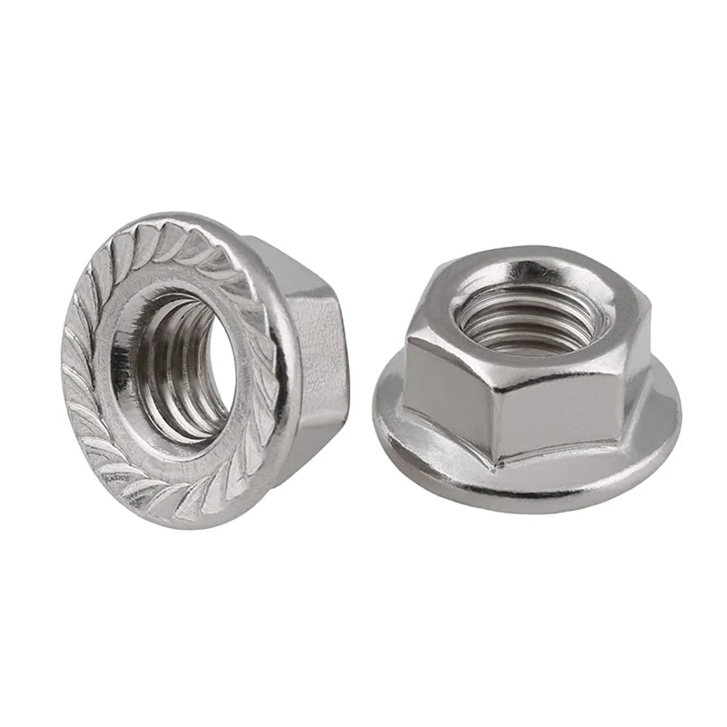 304 stainless steel outer hexagon flange female M4/M6/M14/M16 nut with washer screw nut