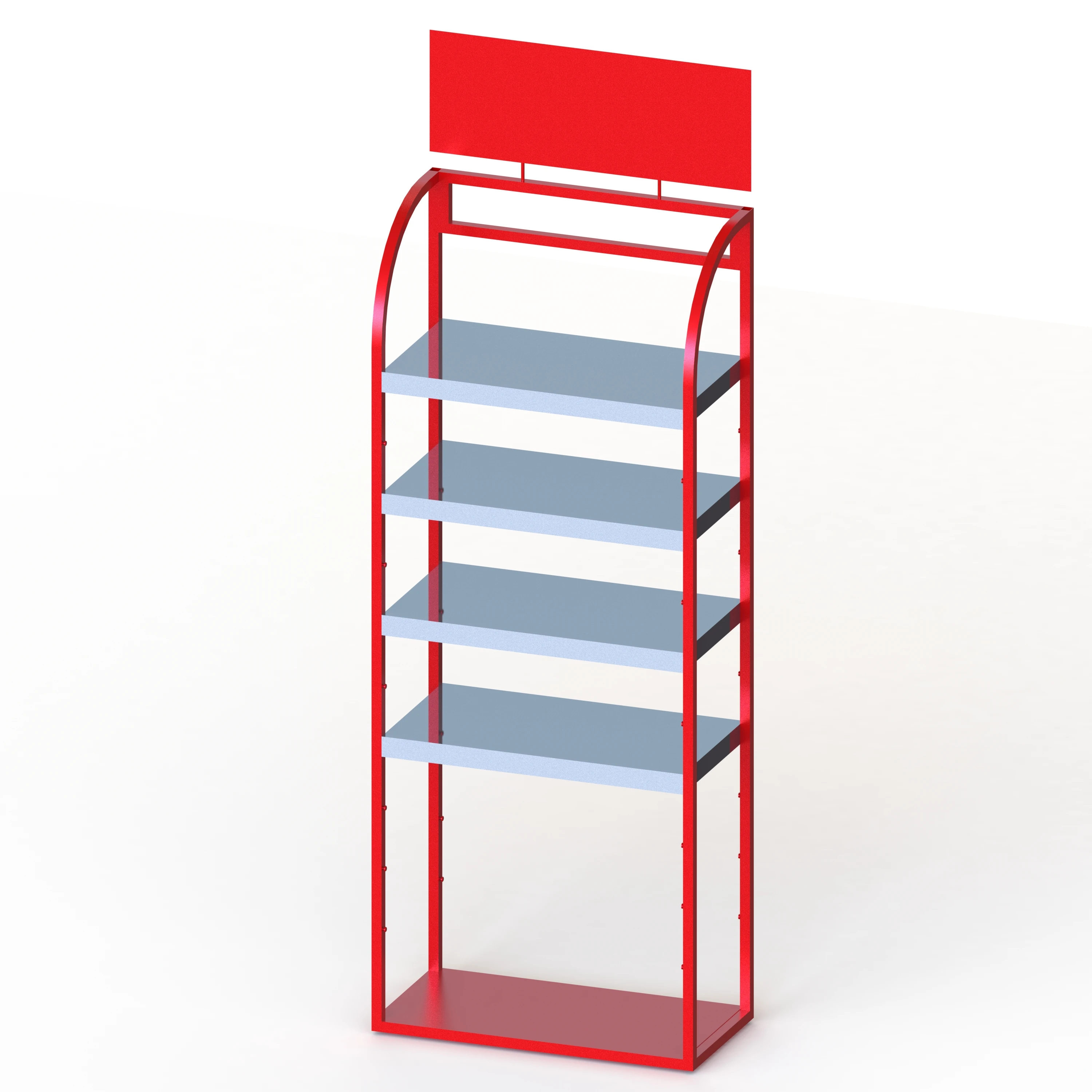 Supermarket Heavy-duty Metal Plate Storage Shelves Display Stands steel wire POP display rack