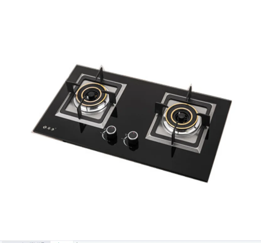 Hot selling low price built in glass stove top double 2 burners Copper burner gas cooker 2 plate stove table top gas stove