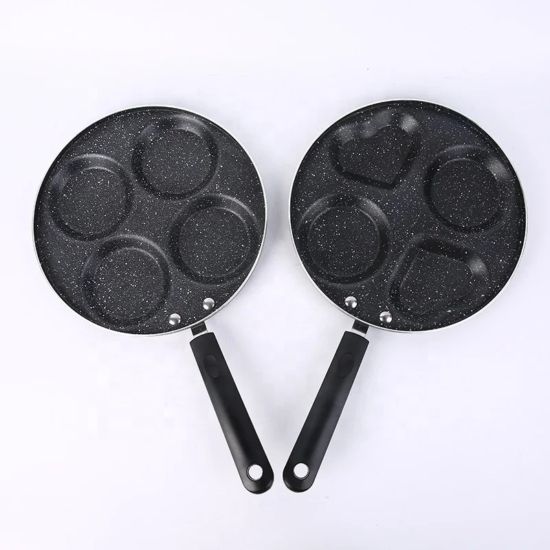 Breakfast DIY 6 Hole Die-Cast Aluminium Alloy Custom round Porous Pot Waffle Baking Non-stick Pan Fried Egg Mini Pancake Pan